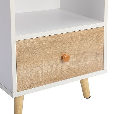 Set of 2 Modern Bedside Cupboards with Drawer and Shelf