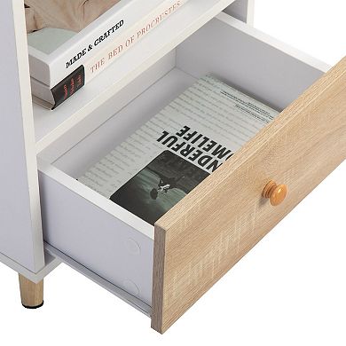 Set of 2 Modern Bedside Cupboards with Drawer and Shelf