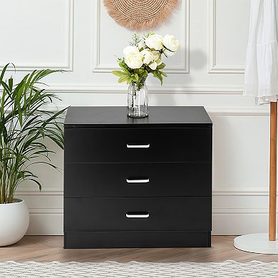 Modern Simple 3-Drawer Nightstand Table Dresser