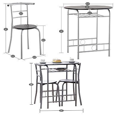 3-Piece PVC Breakfast Table and Chair Set