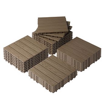 Interlocking Waterproof Deck Tiles, 27 pc Set for Indoor, Outdoor Use