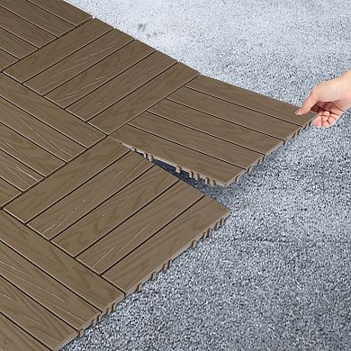 Interlocking Waterproof Deck Tiles, 27-Piece Set for Indoor, Outdoor Use