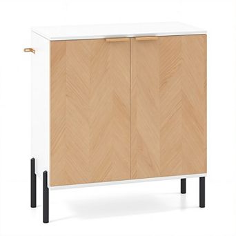 Elegant 2-Door Buffet Cabinet with Metal Legs and Anti-Tip Design