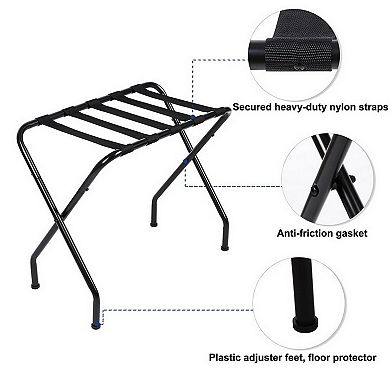 Portable Metal Folding Luggage Rack for Home and Travel
