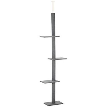 Cat Tower with Adjustable Height, Carpeted Scratching Pillar and Jump Platforms