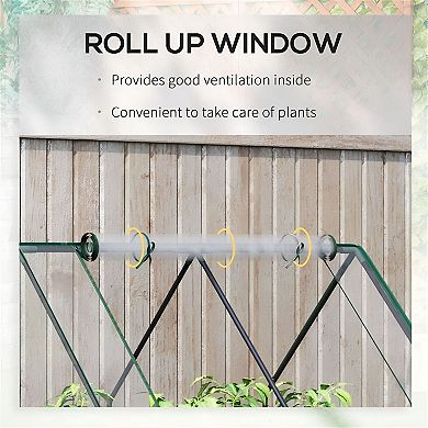 Backyard Raised Planter Box with Greenhouse Cover for Vegetables and Herbs