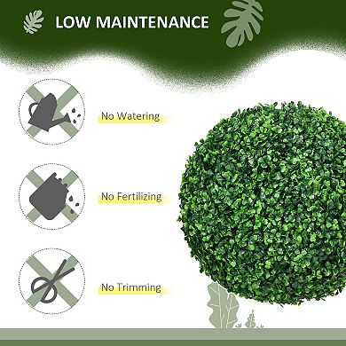 Artificial Boxwood Topiary Ball Set of 2, Lifelike Greenery for Indoor Outdoor Use