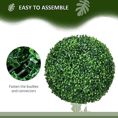 Artificial Boxwood Topiary Ball Set of 2, Lifelike Greenery for Indoor Outdoor Use