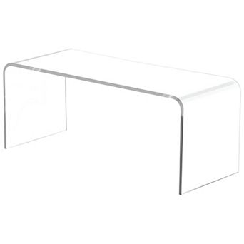 39 inch U-Shaped Acrylic Side Table, Clear Modern Nightstand or End Table