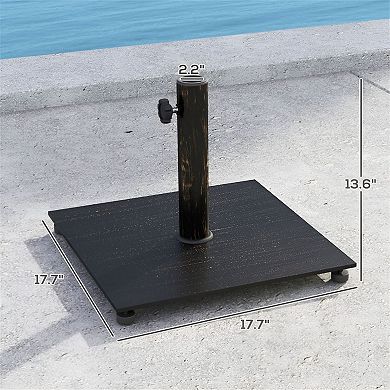 Bronze Metal Patio Umbrella Base for 1.5"1.9" Poles, Outdoor Deck or Pool Use