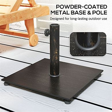 Bronze Metal Patio Umbrella Base for 1.5"1.9" Poles, Outdoor Deck or Pool Use