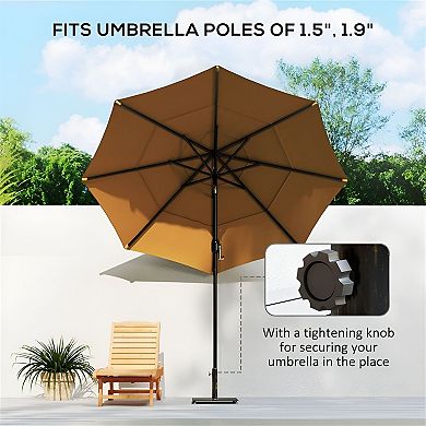 Bronze Metal Patio Umbrella Base for 1.5"1.9" Poles, Outdoor Deck or Pool Use