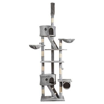 Adjustable Height Cat Tower with Ladders, Plush Beds, and Interactive Ball Toys