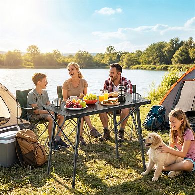 Outsunny Folding Picnic Table Adjustable Height 35inch x15.7inch