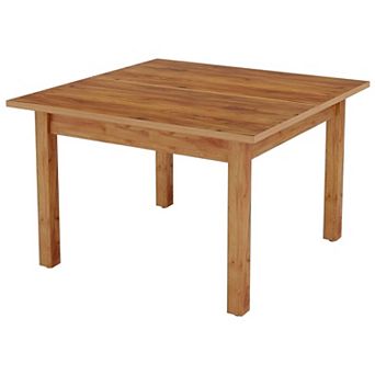 Compact Square Wood Table for Dining Room, Kitchen, or Living Room