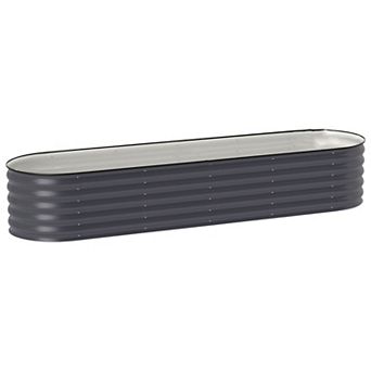 Dark Grey Galvanized Steel Raised Garden Bed Planter Box for Vegetables and Flowers
