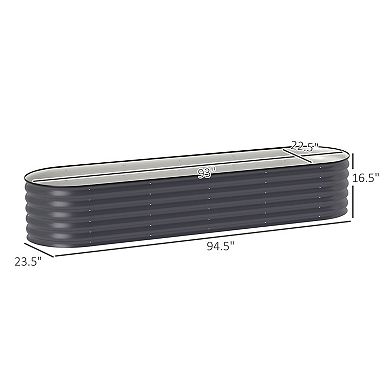 Dark Grey Galvanized Steel Raised Garden Bed Planter Box for Vegetables and Flowers