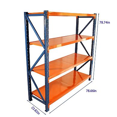 Steel Storage Shelf with 4 Adjustable Layers, Utility Rack for Tools, Equipment, or Supplies
