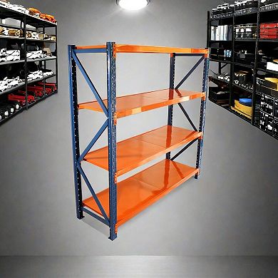 Steel Storage Shelf with 4 Adjustable Layers, Utility Rack for Tools, Equipment, or Supplies