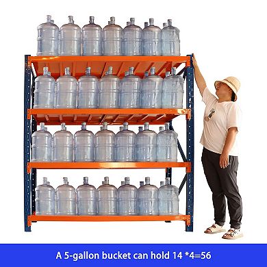 Steel Storage Shelf with 4 Adjustable Layers, Utility Rack for Tools, Equipment, or Supplies