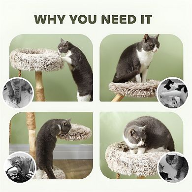 Cat Tree with Plush Bed, Scratching Post and Rope Toy for Indoor Cats