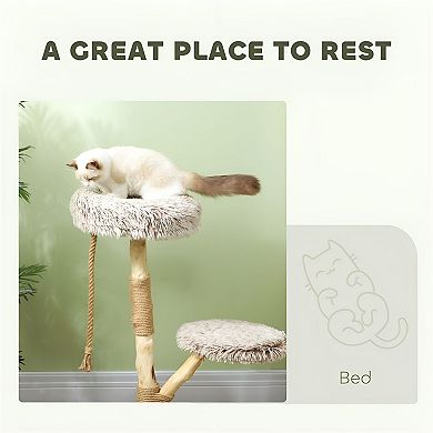 Cat Tree with Plush Bed, Scratching Post and Rope Toy for Indoor Cats