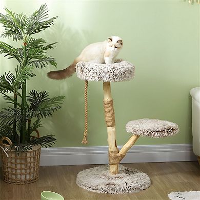 Cat Tree with Plush Bed, Scratching Post and Rope Toy for Indoor Cats