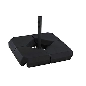 4-Plate Umbrella Base System with Steel Frame, Fits 2" Patio Umbrella Pole - Black