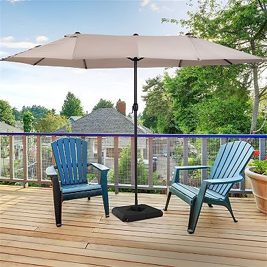 4-Plate Umbrella Base System with Steel Frame, Fits 2" Patio Umbrella Pole - Black