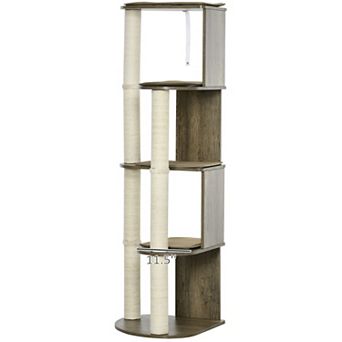 Corner Cat Tree with Multiple Perches, Scratching Posts, and Stable Base