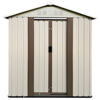 Compact Backyard Storage Shed with Weather-Resistant Metal Construction