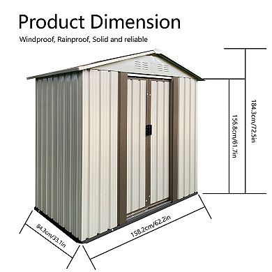 Compact Backyard Storage Shed with Weather-Resistant Metal Construction