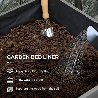 Fir Wood Elevated Garden Bed Large Outdoor Planter with Drainage for Vegetables or Herbs