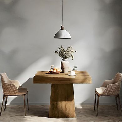 Compact Wood Dining Table Square Top for Kitchen or Apartment