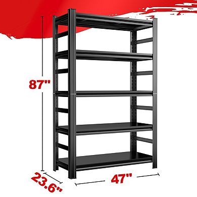 Tall Metal Storage Rack with 5 Adjustable Shelves for Garage, Workshop or Storage Room