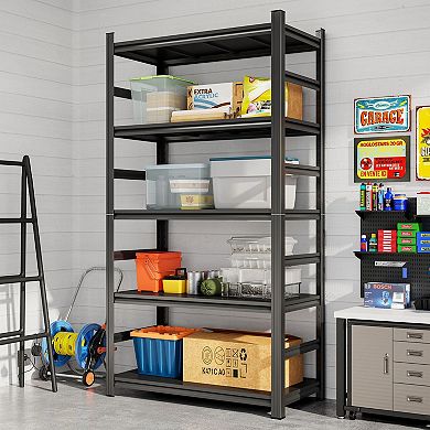 Tall Metal Storage Rack with 5 Adjustable Shelves for Garage, Workshop or Storage Room