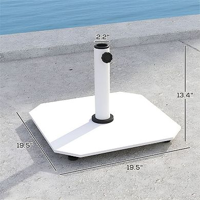 19.5 inch Umbrella Base for Patio Dining Table and Backyard Seating - White