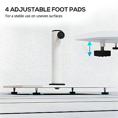 19.5 inch Umbrella Base for Patio Dining Table and Backyard Seating - White