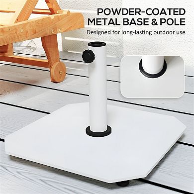 19.5 inch Umbrella Base for Patio Dining Table and Backyard Seating - White