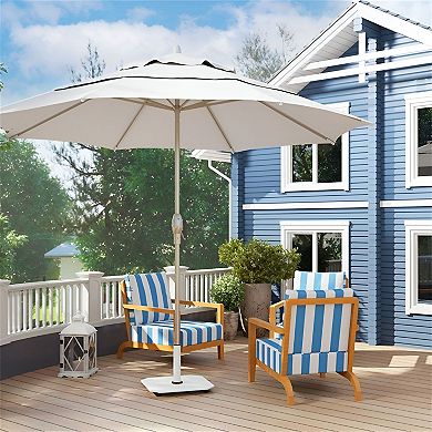 19.5 inch Umbrella Base for Patio Dining Table and Backyard Seating - White