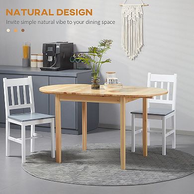 Drop Leaf Pinewood Table Compact Foldable Dining Table for Small Spaces