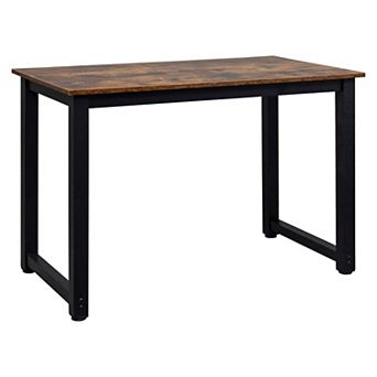 Modern Home Office Study Desk, 43-Inch Engineered Wood Computer Desk - Rustic Brown