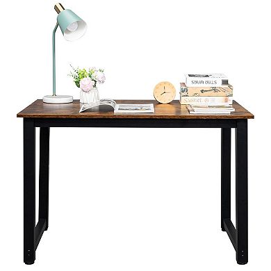 Modern Home Office Study Desk, 43-Inch Engineered Wood Computer Desk - Rustic Brown