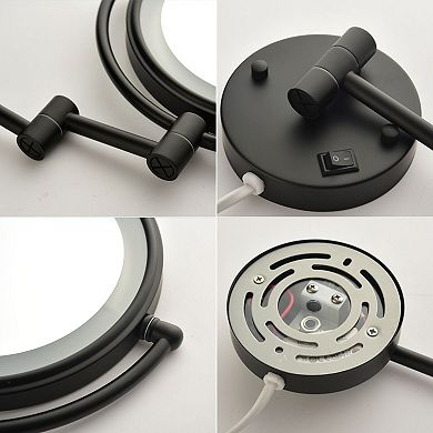 Two-Sided Wall-Mount Vanity Mirror with 3X Magnification and Touch LED Light