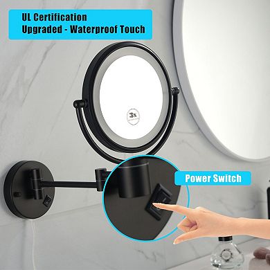 Two-Sided Wall-Mount Vanity Mirror with 3X Magnification and Touch LED Light