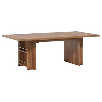 63-Inch Dining Table Seats 4-6, Rectangular Table for Home, Office, or Crafts - Light Brown