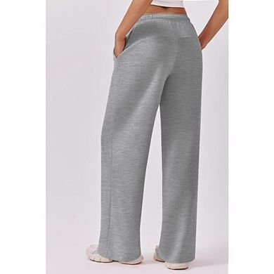 Women's High Waisted Wide Leg Sweatpants, Drawstring Casual Lounge Pants with Pockets Athletic Pants