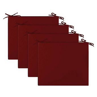 Unikome Set of 4 Outdoor Patio Seat Cushions, Water-Resistant Square Corner Chair Pads