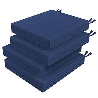 Unikome 4 pc Outdoor Round Patio Cushions, Waterproof Garden Chair Pads with Ties
