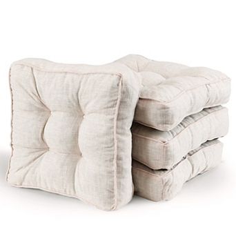 Unikome Set of 4 Indoor Chair Cushions, High Loft Shredded Foam Seat Pads